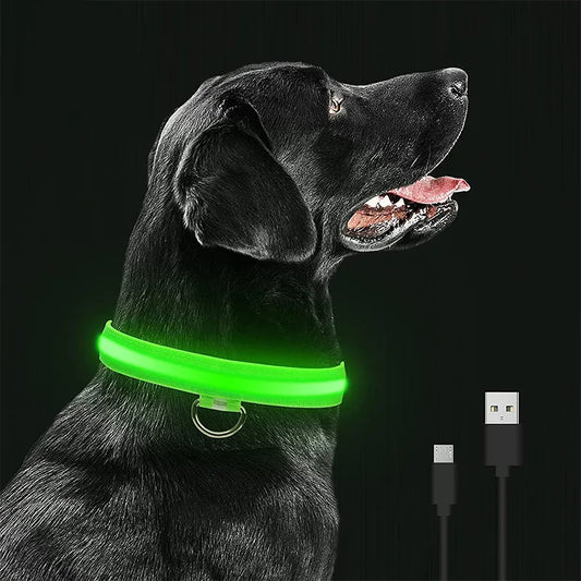 LightGuard: LED Glowing Dog Collar for Safe Nighttime Walks - Happy Dog