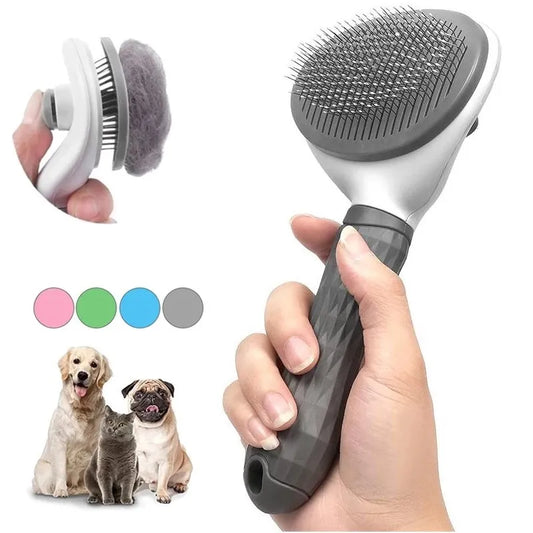 GroomEase: Self-Cleaning Dematting Comb for Effortless Dog Grooming - Happy Dog