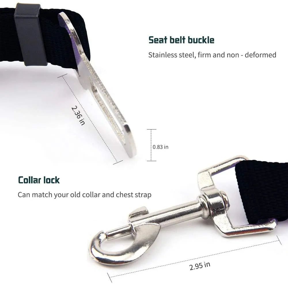 RideSafe: Adjustable Dog Car Seat Belt for Stress-Free Journeys - Happy Dog