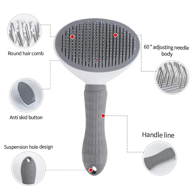 GroomEase: Self-Cleaning Dematting Comb for Effortless Dog Grooming - Happy Dog