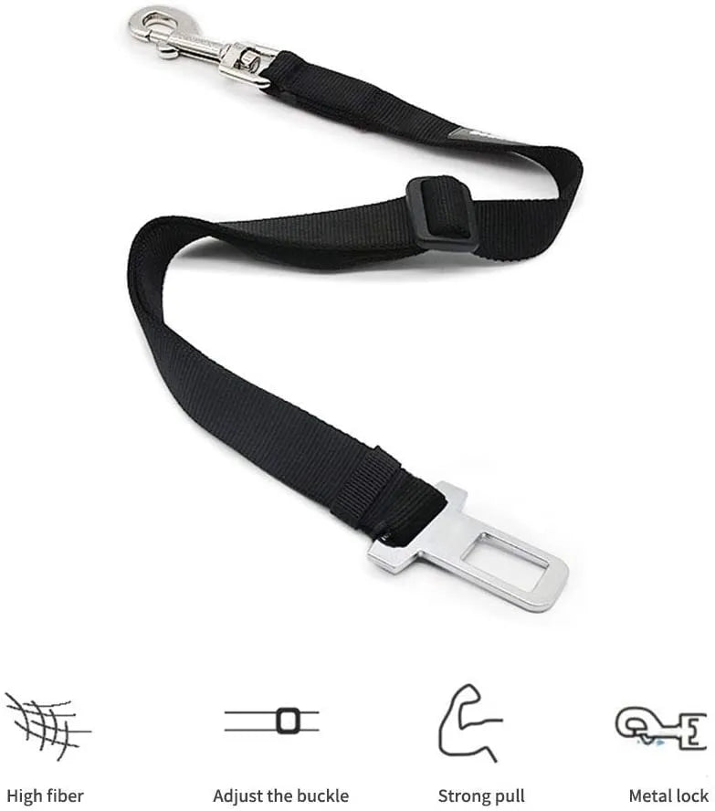 RideSafe: Adjustable Dog Car Seat Belt for Stress-Free Journeys - Happy Dog