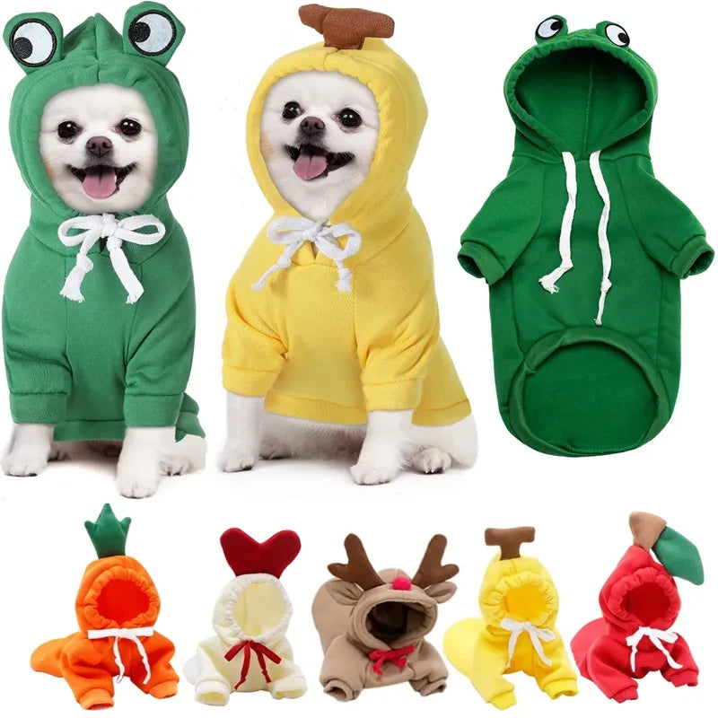 FruitCouture: Pet Hooded Sweatshirt for Stylish Cold-Weather Comfort - Happy Dog