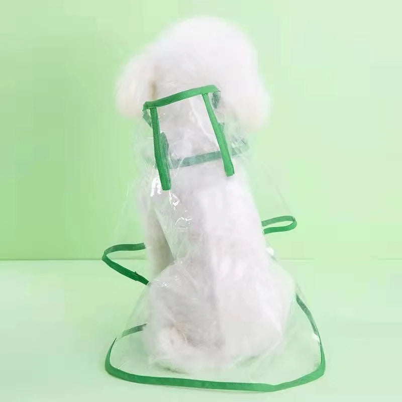 PuddleChic: Puppy Transparent Rainwear for Stylish Rainy Days - Happy Dog